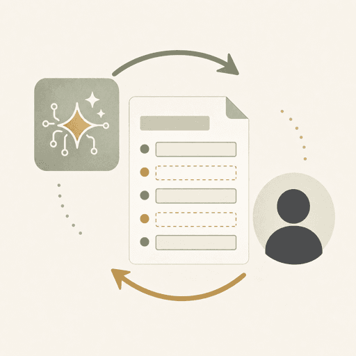 AI form and user feedback loop for missing facts